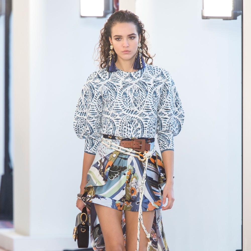 Chloé Blue Jacquard Sweater Small